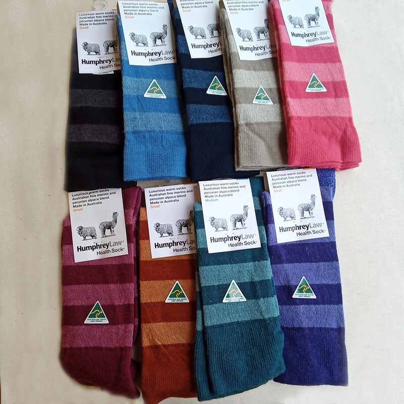 Socks - Style 03C Merino/Alpaca striped , thin health sock