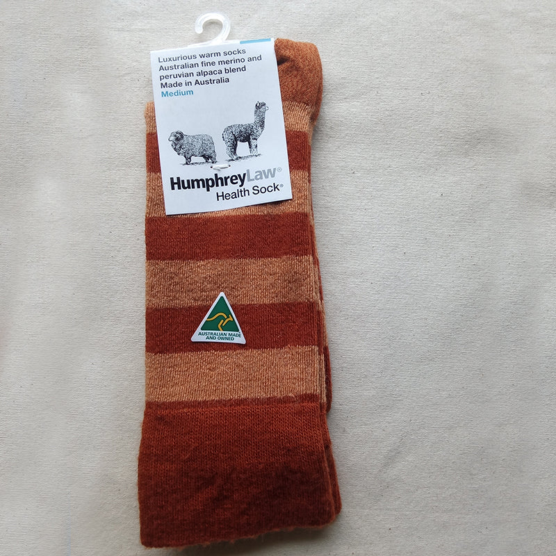 Socks - Style 03C Merino/Alpaca striped , thin health sock