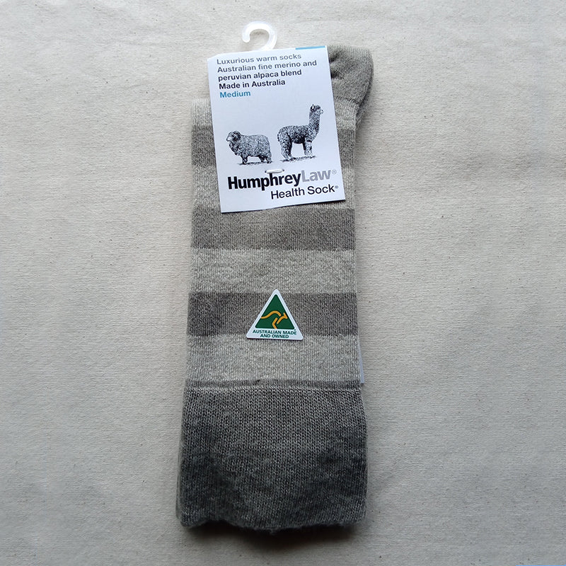 Socks - Style 03C Merino/Alpaca striped , thin health sock