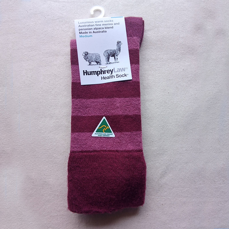 Socks - Style 03C Merino/Alpaca striped , thin health sock