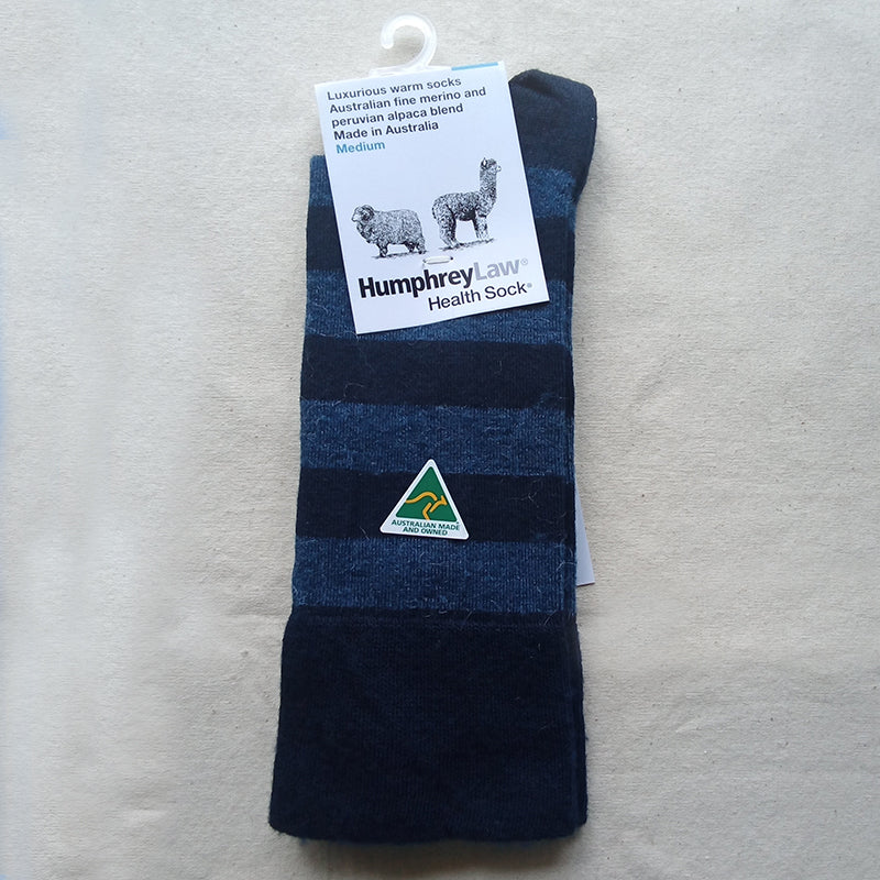 Socks - Style 03C Merino/Alpaca striped , thin health sock