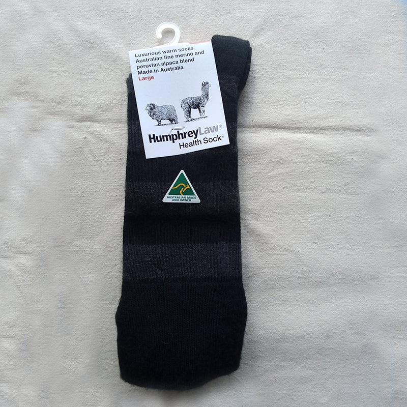 Socks - Style 03C Merino/Alpaca striped , thin health sock