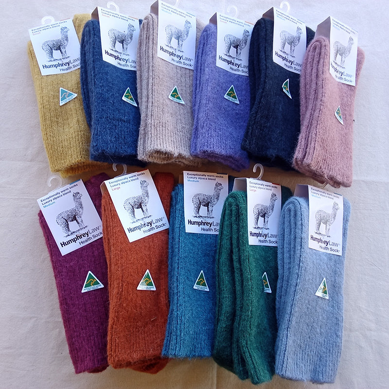 Socks - Style 01C  Alpaca, exceptionally warm, ribbed thicker health socks