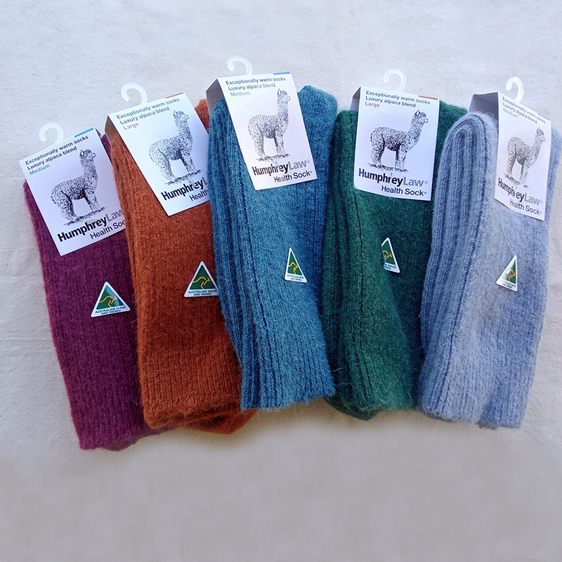 Socks - Style 01C  Alpaca, exceptionally warm, ribbed thicker health socks