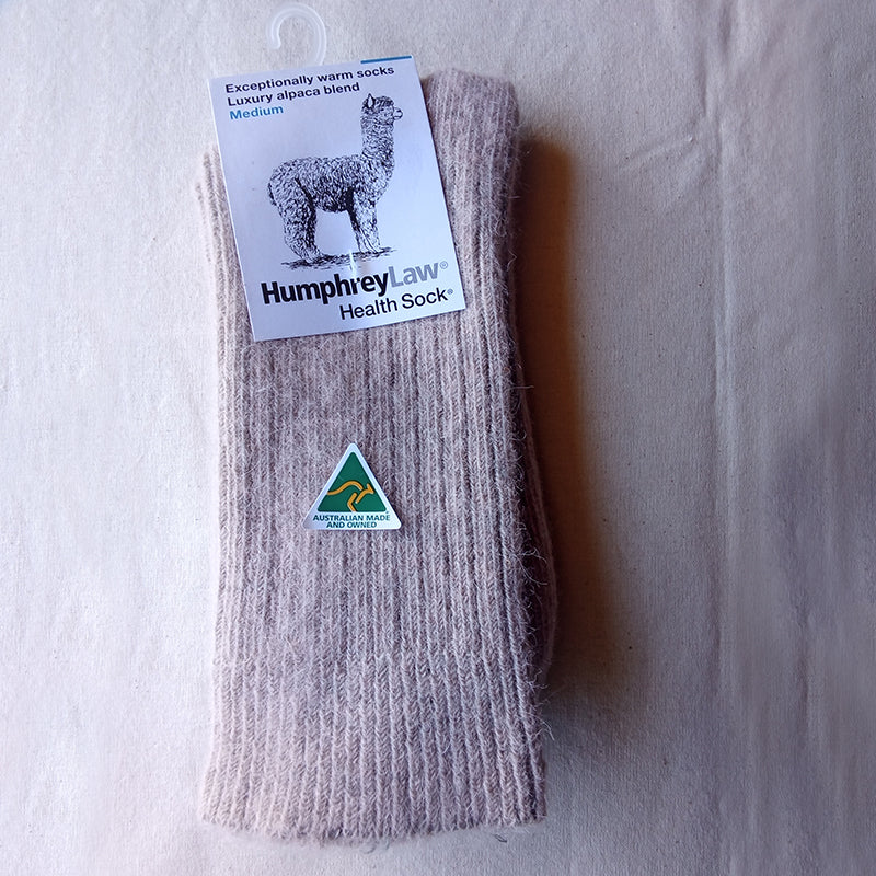 Socks - Style 01C  Alpaca, exceptionally warm, ribbed thicker health socks